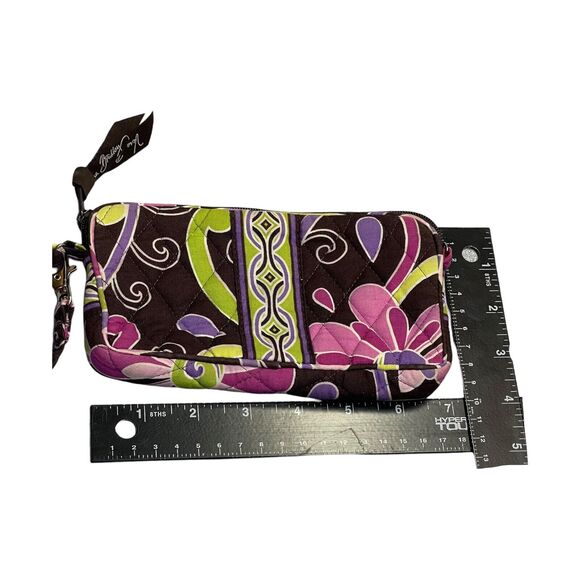 Vera Bradley Punch Wallet Women's Purple Brown Floral Cotton Quilted Zip Around - Picture 6 of 6